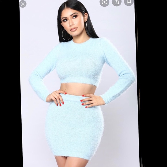 fuzzy skirt set